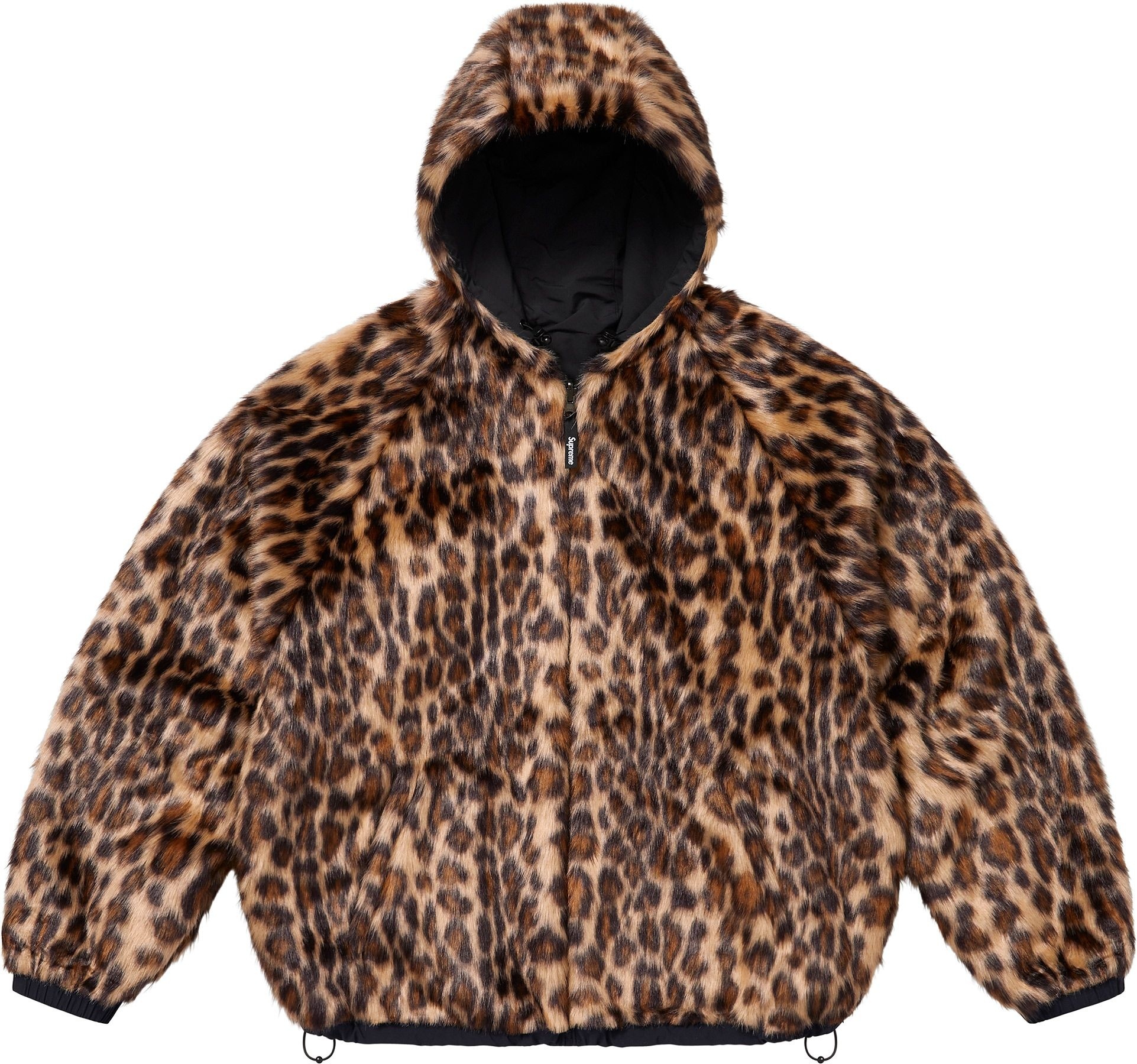 Faux Fur Reversible Hooded Track Jacket view 3